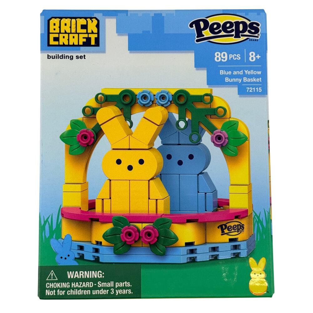 Brickcraft Peeps Bunny Basket 72115 89 Piece Building Set Easter New